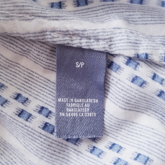 AERIE Blue & White Fringe Hem Racer Back Tank Top - Picture 6 of 8